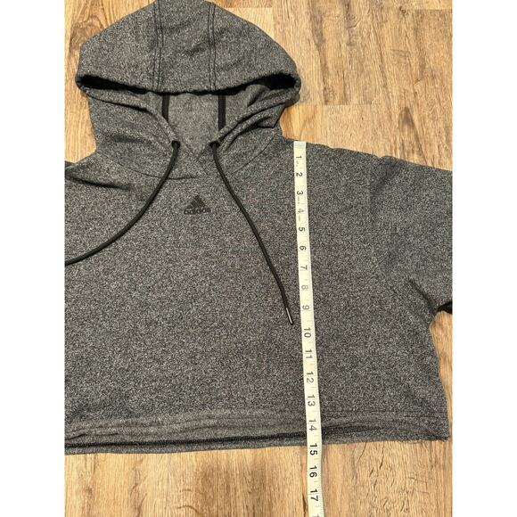 Adidas Womens Gray Cropped Hoodie Size Small - Picture 10 of 11